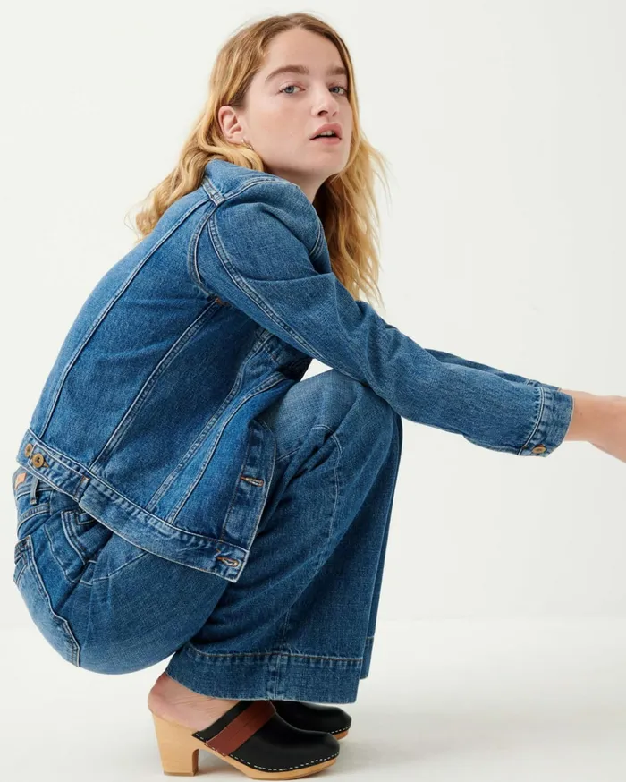 Sessn Womens Denim Montgomery Vintage Blue Casaul