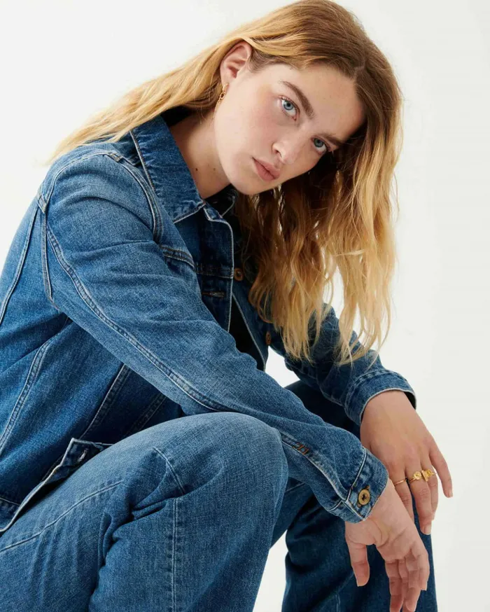 Sessn Womens Denim Montgomery Vintage Blue Casaul