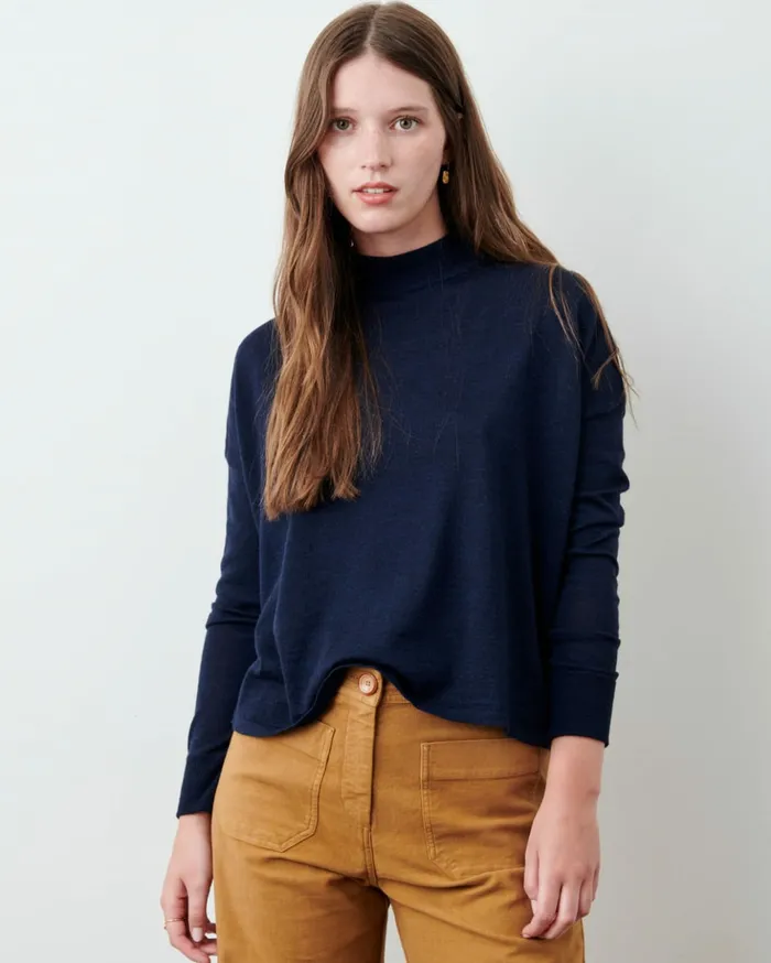 Sessn Womens Jumpers Massa NavyAmber