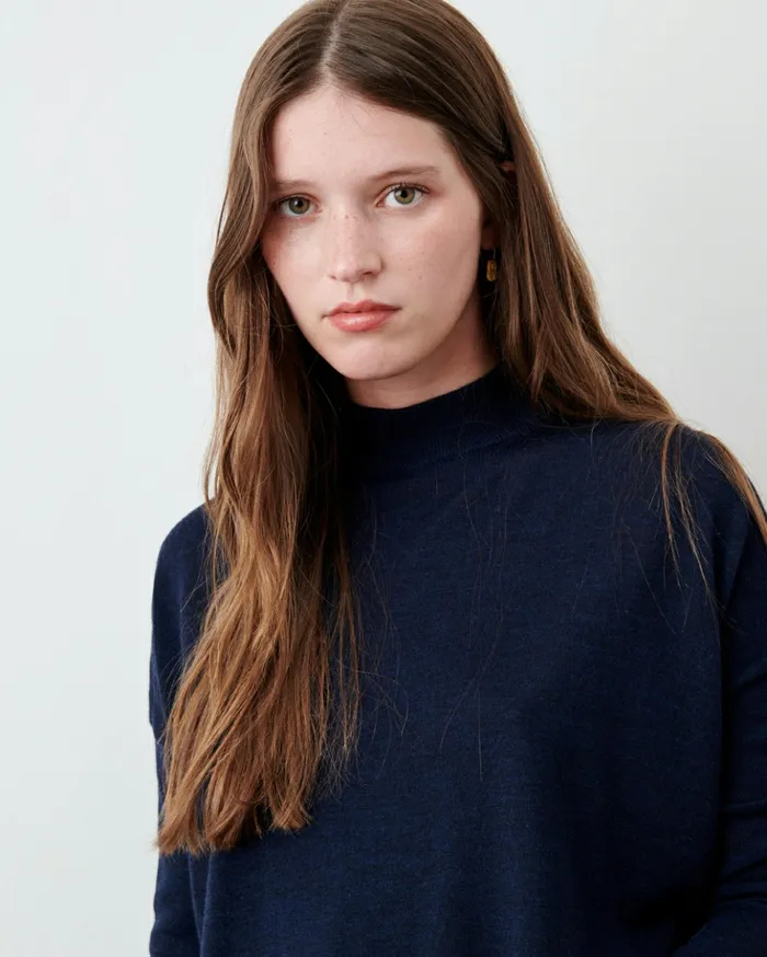Sessn Womens Jumpers Massa NavyAmber