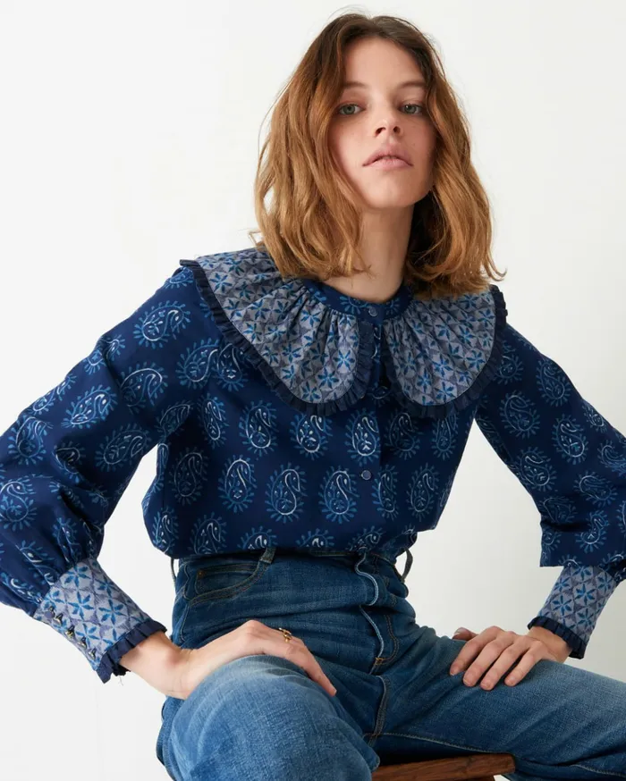 Sessn Womens Shirts And Blouses Nancy bird Indy Blue On Sale