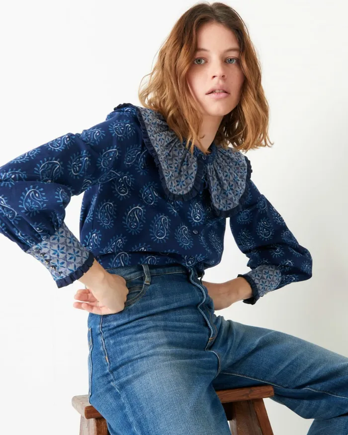 Sessn Womens Shirts And Blouses Nancy bird Indy Blue On Sale