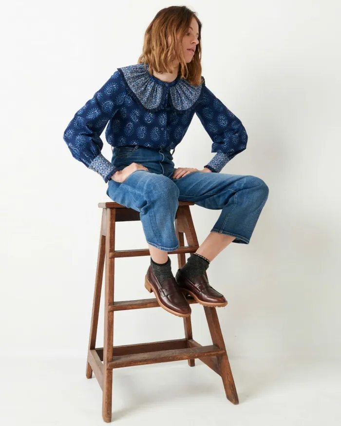 Sessn Womens Shirts And Blouses Nancy bird Indy Blue On Sale
