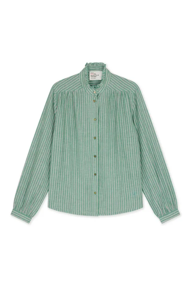 Shirts and Blouses Women Leon and Harper Caith Stripe Shirt Green