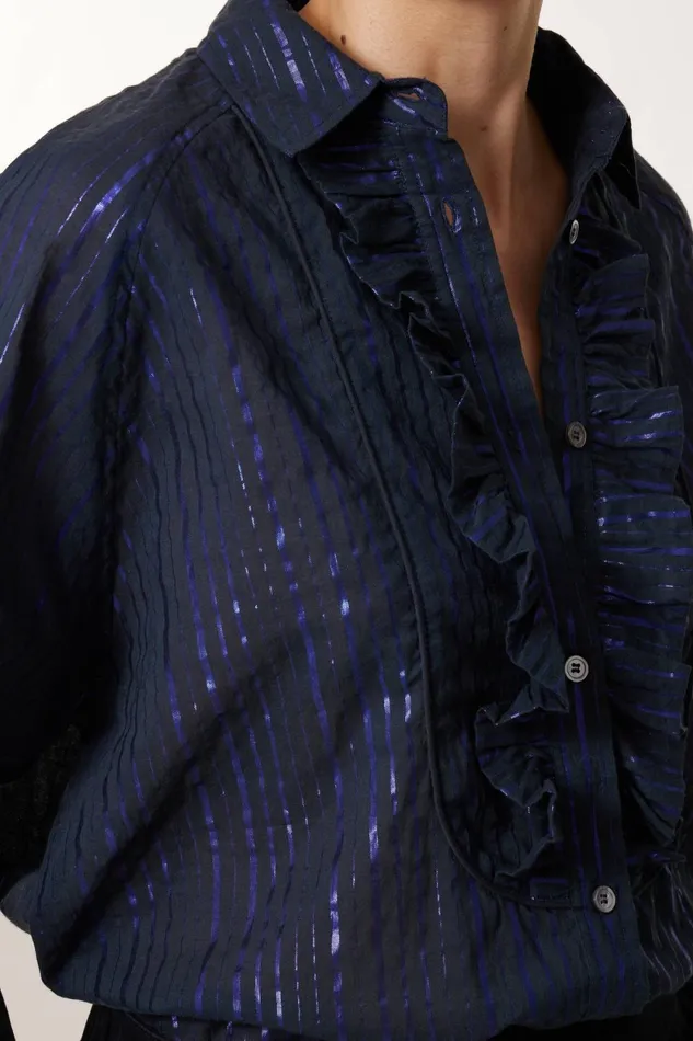 Shirts and Blouses Women Leon and Harper Choral Str Shirt Blue