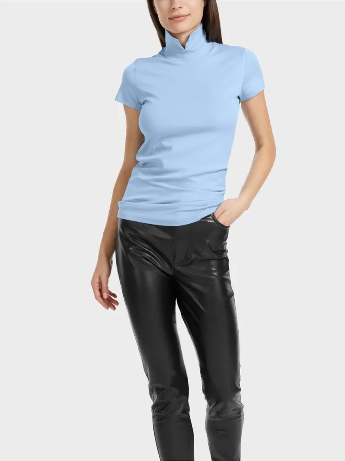 Shirts and Tops Damen Marc Cain Hochgeschlossenes TShirt Dark Summer Sky