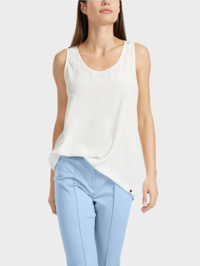 Shirts and Tops Damen Marc Cain Leichtes rmelloses Top Offwhite