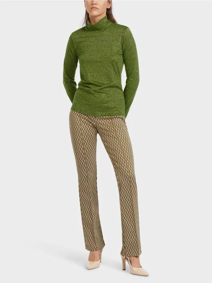 Shirts and Tops Damen Marc Cain Longsleeve Mit Lurex Orient Green