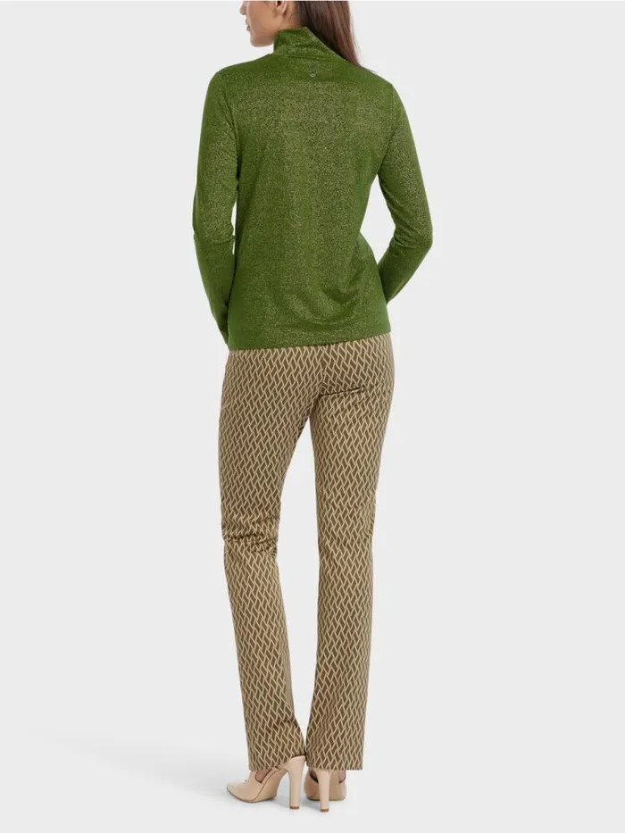 Shirts and Tops Damen Marc Cain Longsleeve Mit Lurex Orient Green
