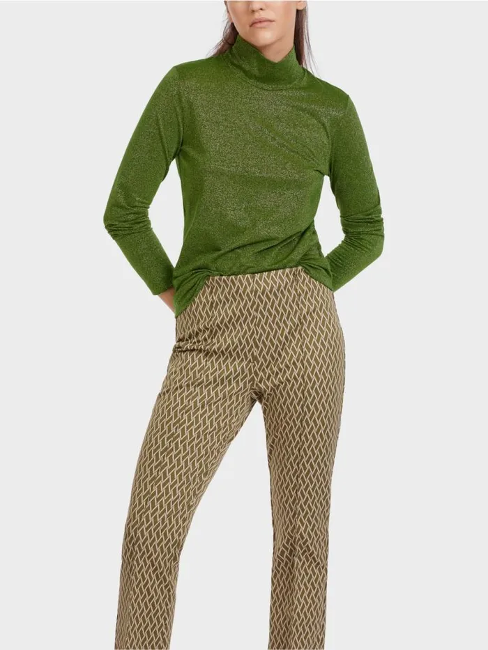 Shirts and Tops Damen Marc Cain Longsleeve Mit Lurex Orient Green
