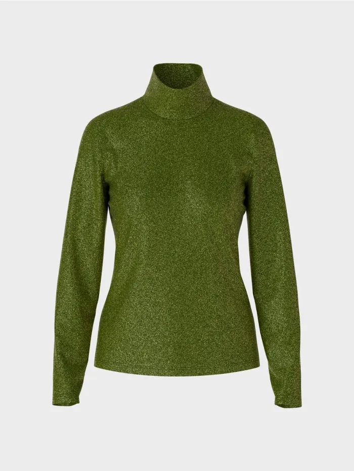 Shirts and Tops Damen Marc Cain Longsleeve Mit Lurex Orient Green