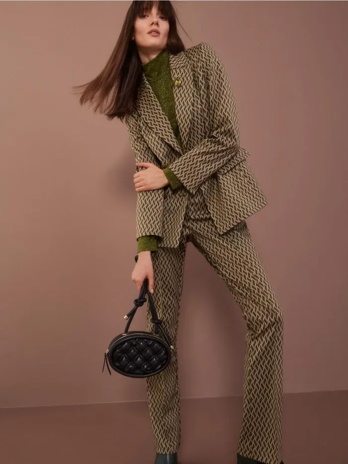 Shirts and Tops Damen Marc Cain Longsleeve Mit Lurex Orient Green