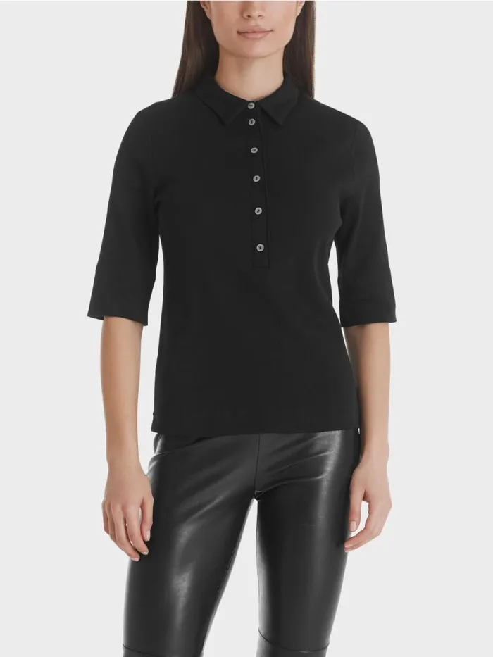 Shirts and Tops Damen Marc Cain Poloshirt Aus Baumwolle Black