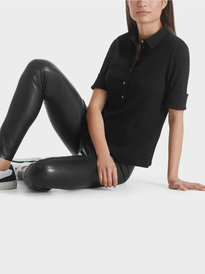 Shirts and Tops Damen Marc Cain Poloshirt Aus Baumwolle Black