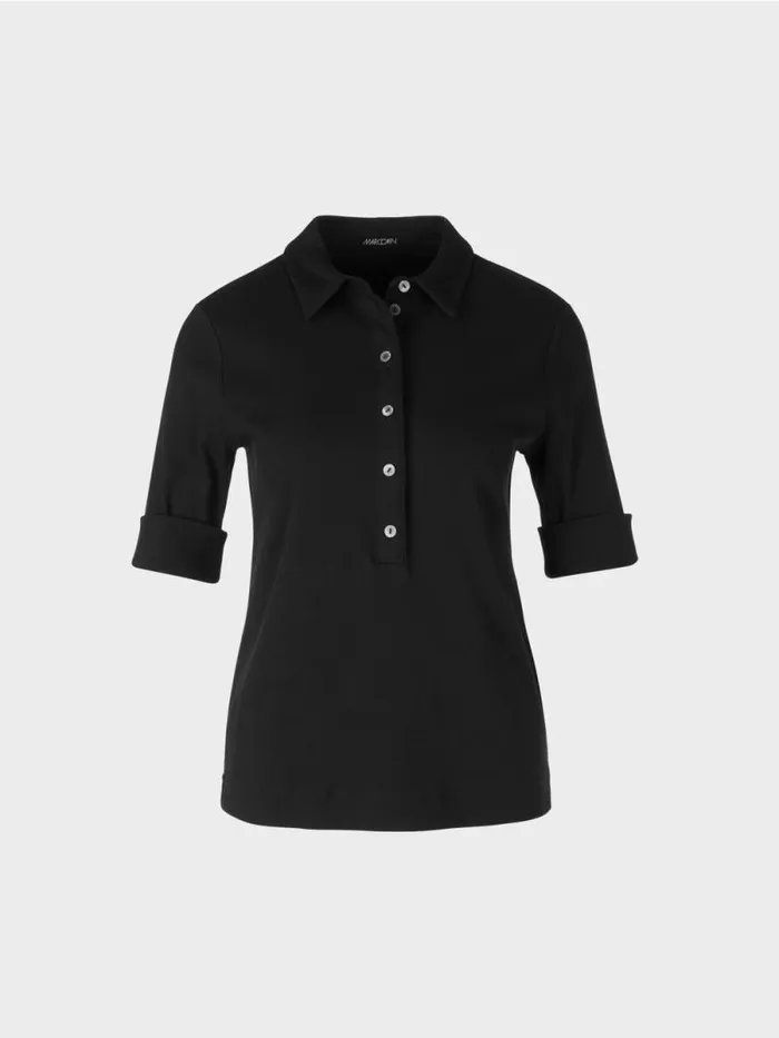 Shirts and Tops Damen Marc Cain Poloshirt Aus Baumwolle Black