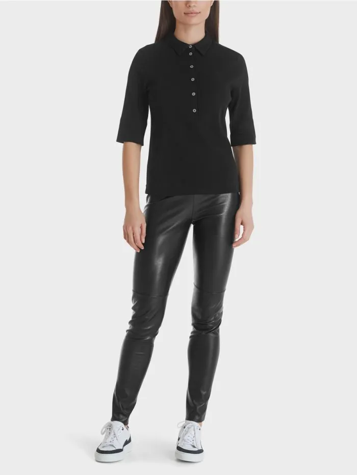 Shirts and Tops Damen Marc Cain Poloshirt Aus Baumwolle Black
