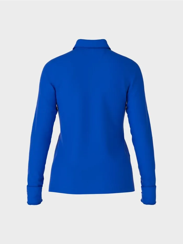 Shirts and Tops Damen Marc Cain Poloshirt In Rippjersey Bright Royal Blue