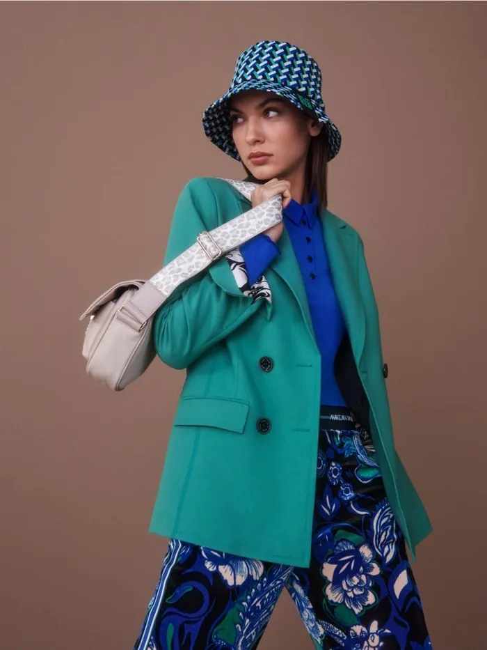 Shirts and Tops Damen Marc Cain Poloshirt In Rippjersey Bright Royal Blue
