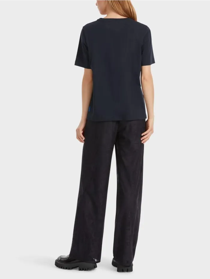 Shirts and Tops Damen Marc Cain TShirt Mit Glitzer 034Rethink Together034 Midnight Blue