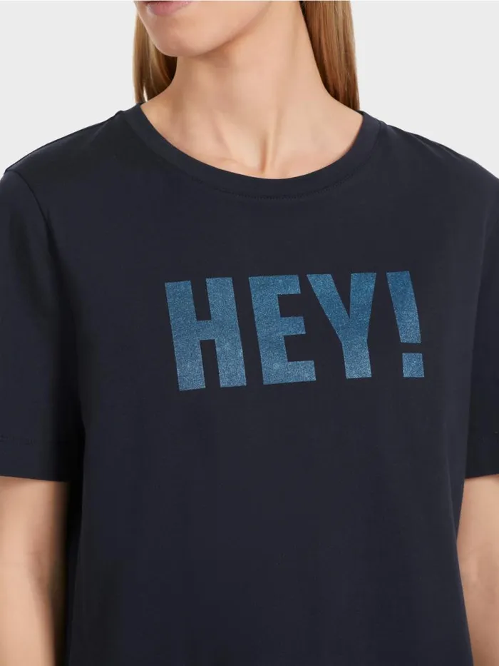 Shirts and Tops Damen Marc Cain TShirt Mit Glitzer 034Rethink Together034 Midnight Blue
