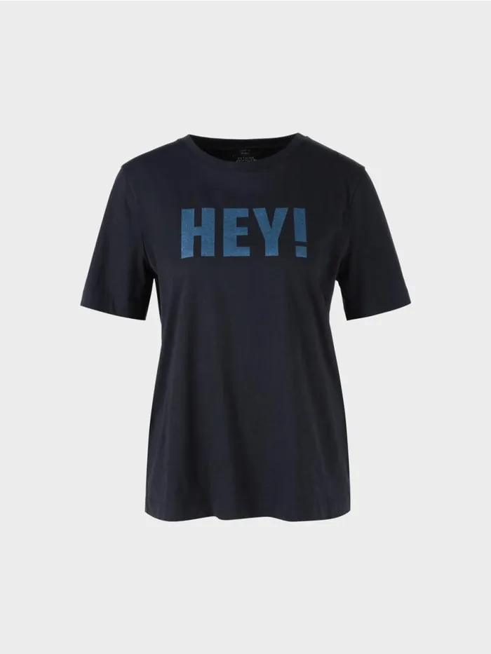 Shirts and Tops Damen Marc Cain TShirt Mit Glitzer 034Rethink Together034 Midnight Blue