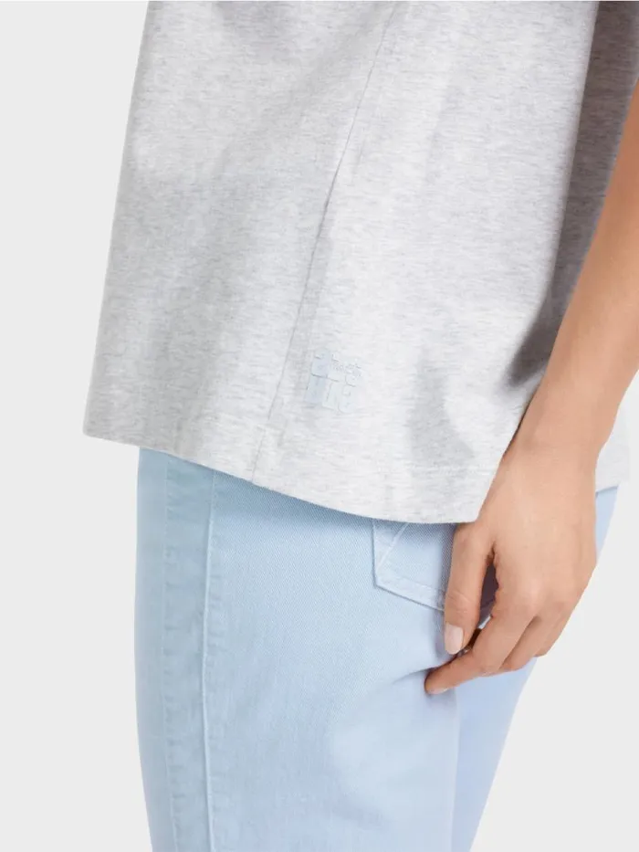 Shirts and Tops Damen Marc Cain TShirt Mit Motiv Aus Pailletten Silver Grey