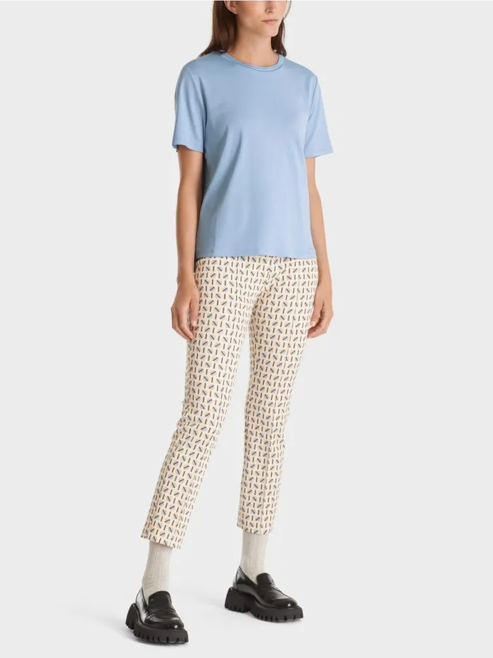 Shirts and Tops Damen Marc Cain TShirt Mit Weitem CrewNeck Dark Summer Sky