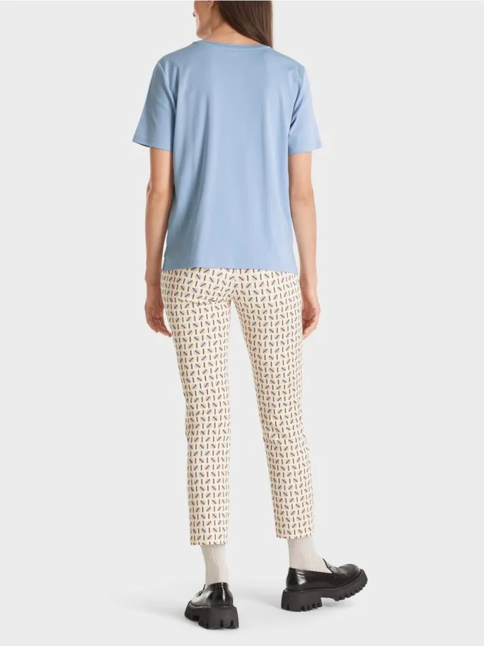Shirts and Tops Damen Marc Cain TShirt Mit Weitem CrewNeck Dark Summer Sky