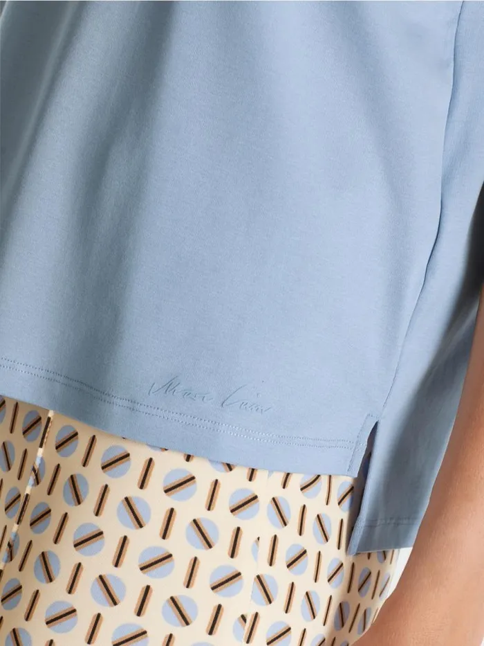 Shirts and Tops Damen Marc Cain TShirt Mit Weitem CrewNeck Dark Summer Sky