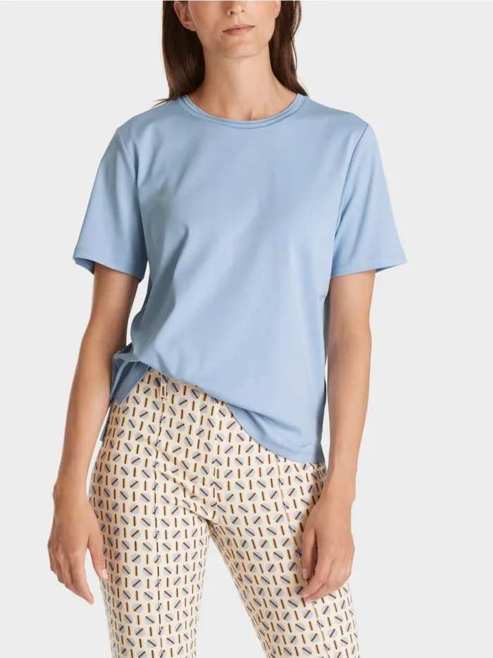 Shirts and Tops Damen Marc Cain TShirt Mit Weitem CrewNeck Dark Summer Sky