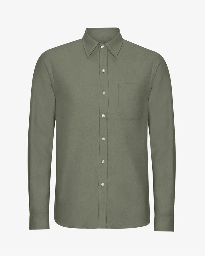 Shirts Men Organic Flannel Shirt 8211 Dusty Olive Colorfulstandard