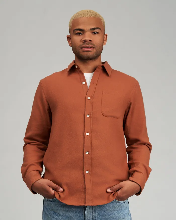 Shirts Men Organic Flannel Shirt 8211 Dusty Olive Colorfulstandard
