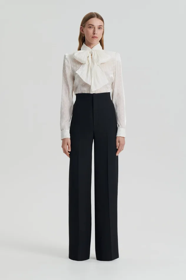 Shirts Women Scanlan Theodore SATIN BOW SHIRT CREME