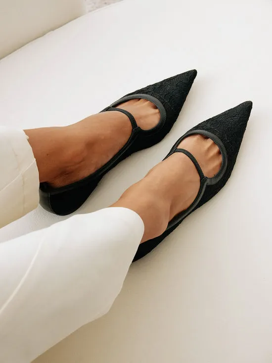 Shoes Lisa Says Gah Women Fleur Lace Flat Black Shoes Lisa Says Gah Women Fleur Lace Flat Black