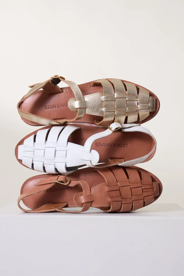 Shoes Women Leon and Harper Sandales Cancun P24 White