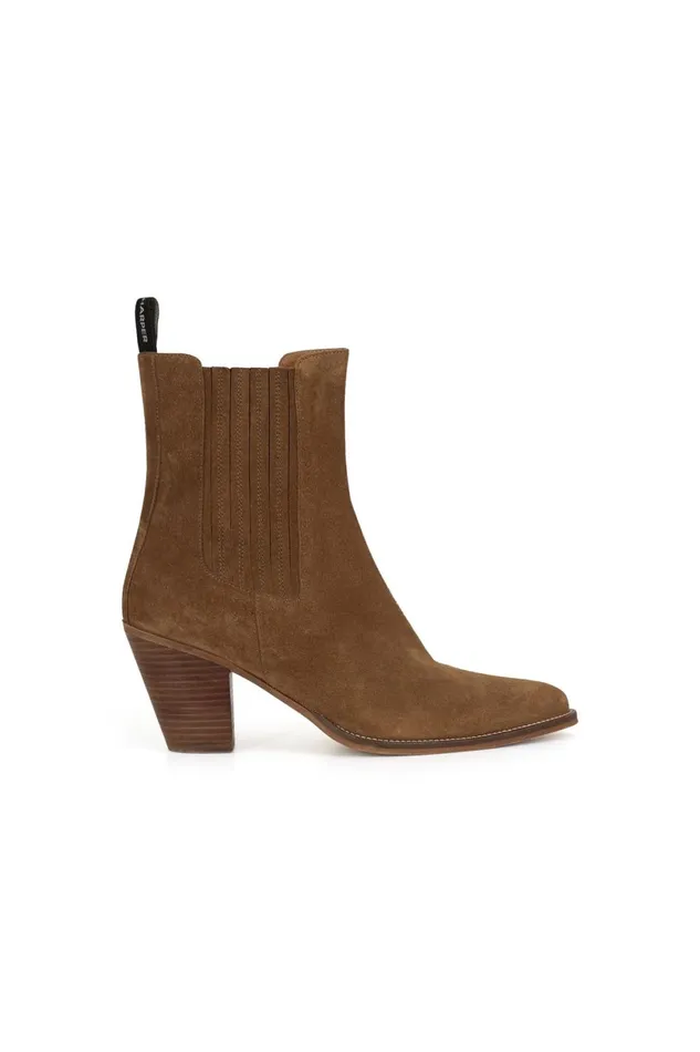 Shoes Women Leon and Harper Sylvie Suede Boots Camel