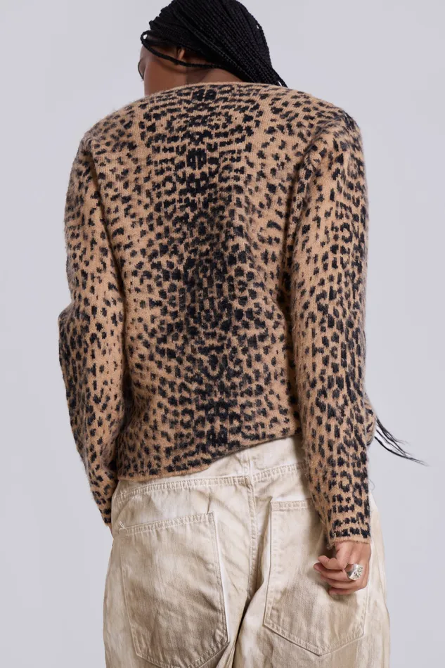Shop Leopard Chuck Cardigan Women Tops Jaded London