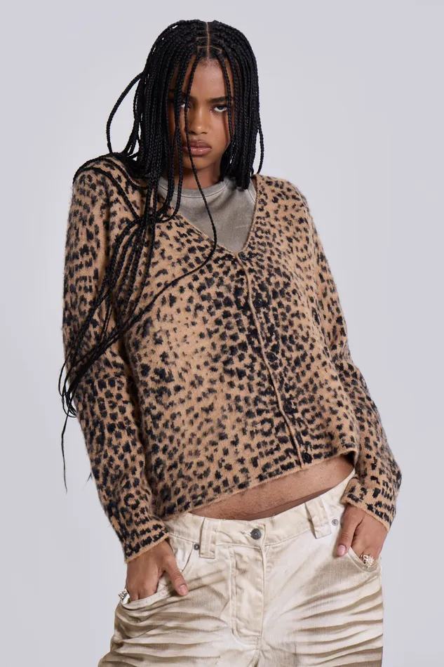 Shop Leopard Chuck Cardigan Women Tops Jaded London