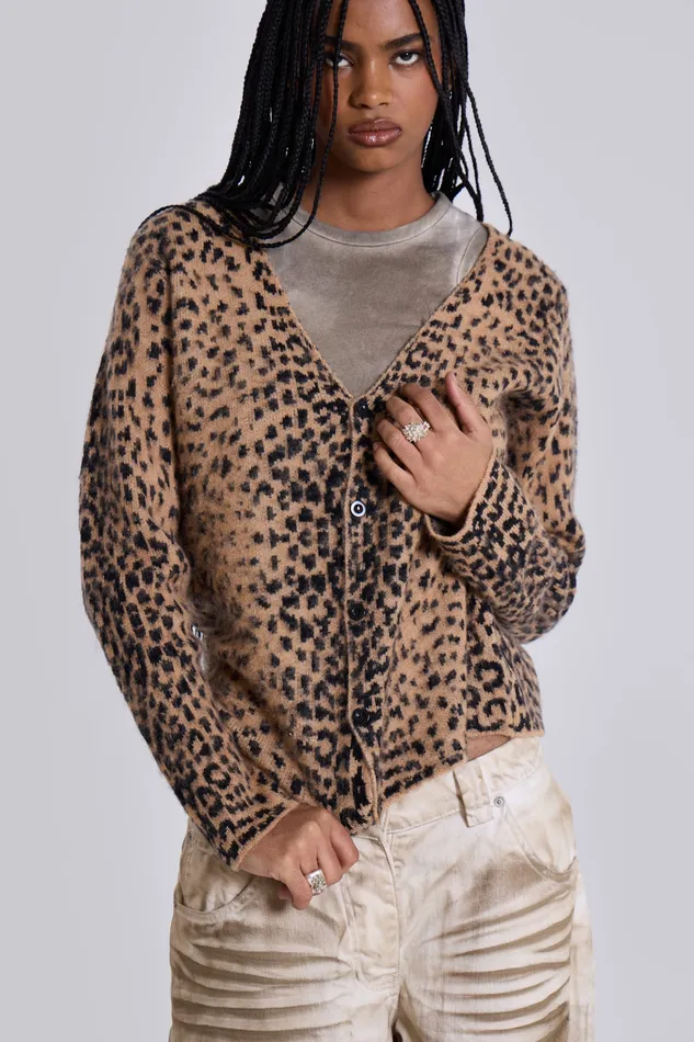 Shop Leopard Chuck Cardigan Women Tops Jaded London