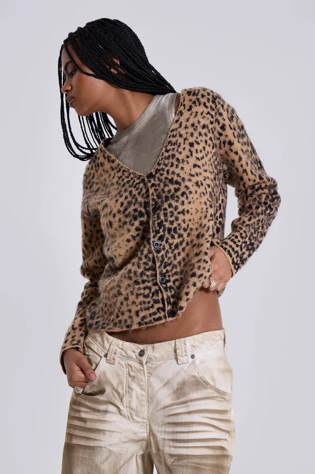Shop Leopard Chuck Cardigan Women Tops Jaded London