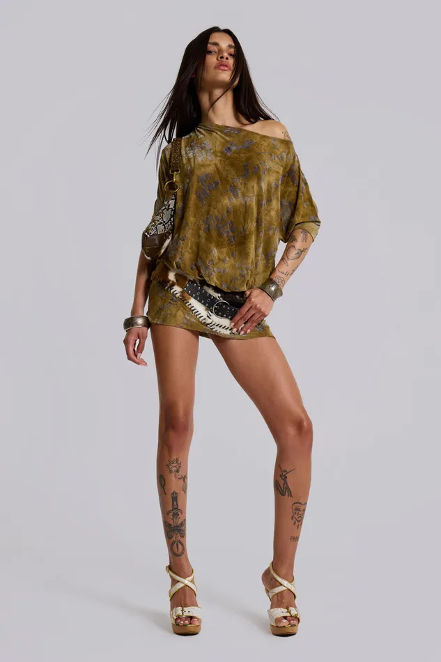 Shop Ophidian Devore Backless Mini Dress Women Dresses Jaded London