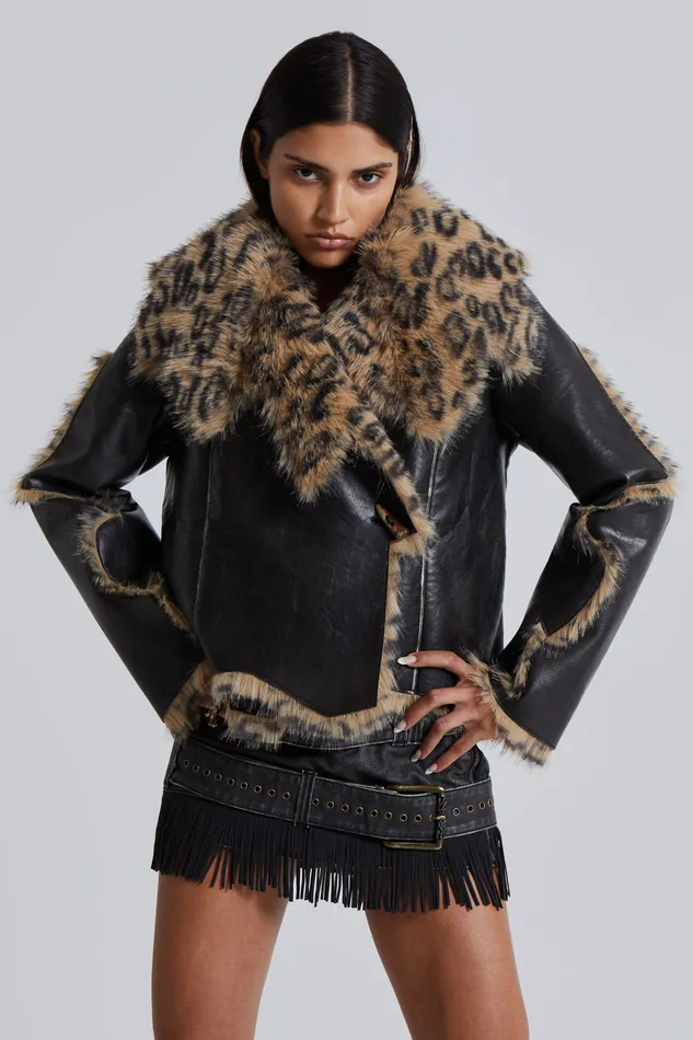 Shop Seone Faux Fur Jacket Women Tops Jaded London