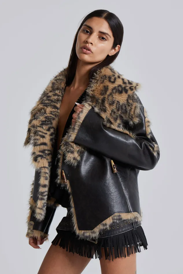 Shop Seone Faux Fur Jacket Women Tops Jaded London