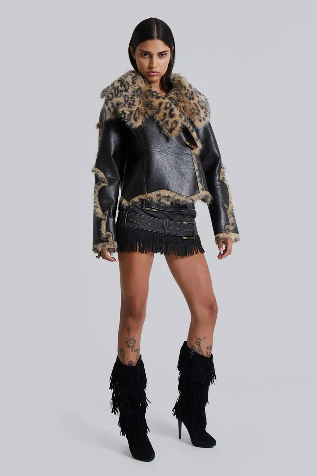 Shop Seone Faux Fur Jacket Women Tops Jaded London