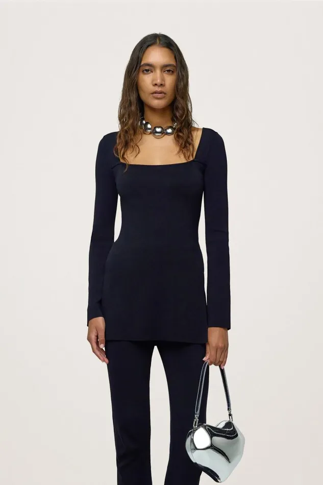 Shop Simon Miller KNITWEAR Knits By Long Sleeve Zo Zo Top Black