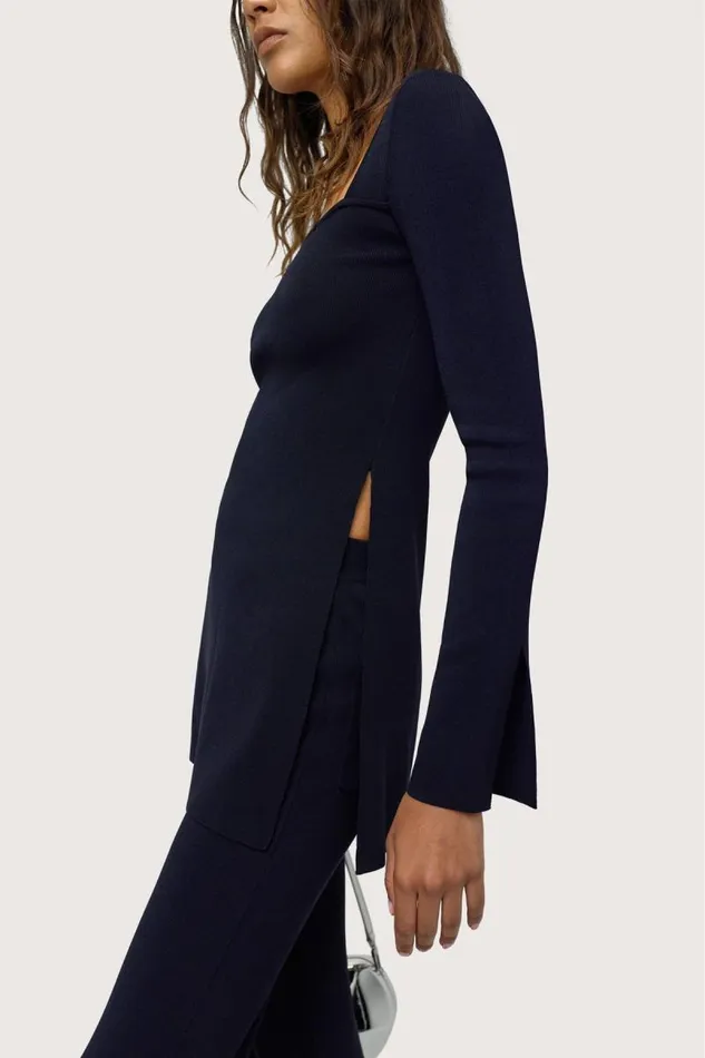 Shop Simon Miller KNITWEAR Knits By Long Sleeve Zo Zo Top Black