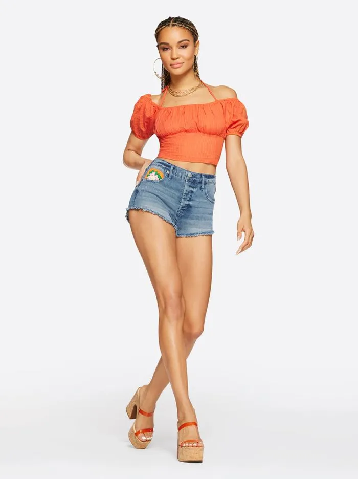 Shorts Clothing Jessica Simpson Infinite High Waist Short In Run With Wolves