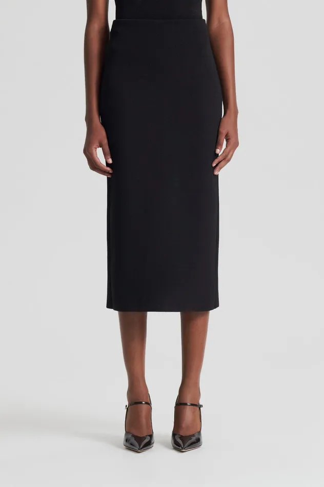 Skirts Scanlan Theodore Women CREPE KNIT PENCIL SKIRT MIDI DARKCHOCOLATE