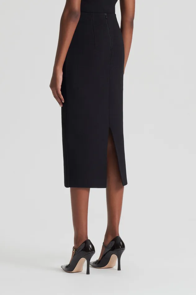 Skirts Scanlan Theodore Women CREPE KNIT PENCIL SKIRT MIDI DARKCHOCOLATE