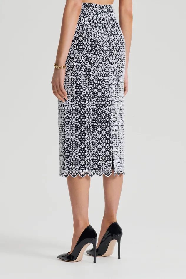 Skirts Scanlan Theodore Women EMBROIDERED FLORAL SKIRT BLACKWHITE Skirts Scanlan Theodore Women EMBROIDERED FLORAL SKIRT BLACKWHITE